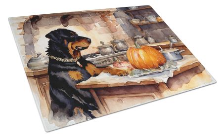 NEW Rottweiler Fall Kitchen Pumpkins Glass Cutting Board Decorative Tempered Glass Kitchen Cutting and Serving Board Large Size Chopping Board