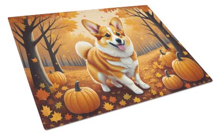 NEW Corgi Fall Glass Cutting Board Decorative Tempered Glass Kitchen Cutting and Serving Board Large Size Chopping Board