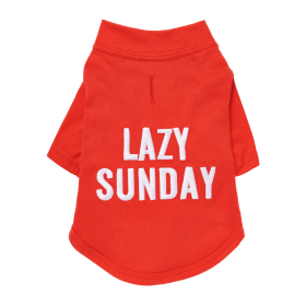 The Essential T-Shirt - LAZY SUNDAY (Color: Candy Apple, size: X Large)