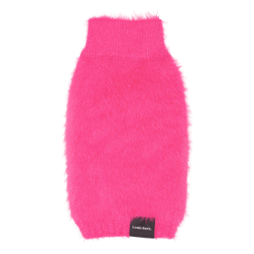 Fluffy Knit Sweater - "Feather-ly Ever After" (Color: Hot Pink, size: small)