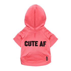 The Everyday Hoodie - CUTE AF (Color: Neon Pink, size: small)