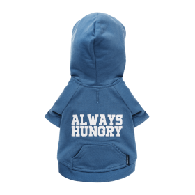 The Everyday Hoodie - ALWAYS HUNGRY (Color: Blueberry Blue, size: small)