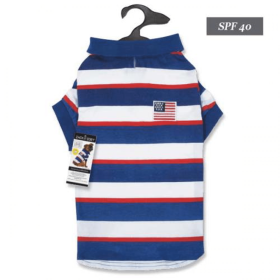 ZZ Patriotic Pooch SPF40 Polo (Color: Red White Blue, size: Xxsmall)