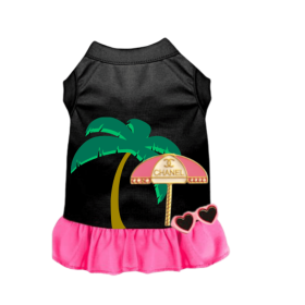 My CC Summer Vacay Dress (Color: BLACK W PINK RUFFLE, size: X Large)