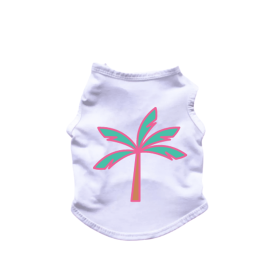 Palm Tree Tank Top (Color: White, size: X Small)