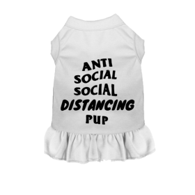 Anti Social Social Distancing Pup (Color: White, size: X Large)