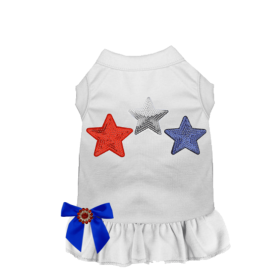 Red, White, & Blue Stars Tee/Dress (Color: White, size: 2X Large)