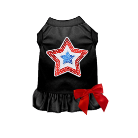 Sequin Star Dress/Tee (Color: Black, size: small)