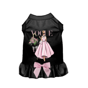 Spring Vogue Dog Dress (Color: Black, size: large)