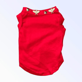 Studded Bee Tee (Color: Red, size: 2X Large)