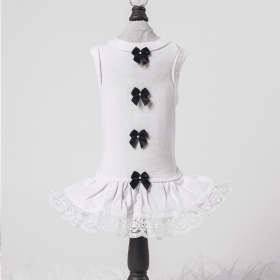 Sweetheart Dress (Color: White/Black, size: XXS)