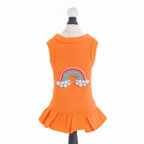 Rainbow Dress (Color: Orange, size: small)