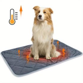 Dog Cat Bed, Cat Dog Non-Slip Mat, Extra Warm Thermal Pet Pad  Self-Heating Cat Mat Warm Thermal Pet Pad Washable Dog Crate Pad Heat Dog Cat Bed Mat B (Option: Gray-M)