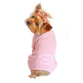 Sweet Dreams Thermal Dog Pajamas (Option: PinkX-Small)