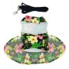 Twilight Black Hawaiian Hibiscus Dog Dress with Leash